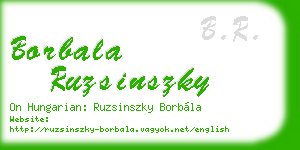 borbala ruzsinszky business card